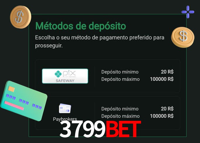 O cassino 3799BET oferece uma grande variedade de métodos de pagamento